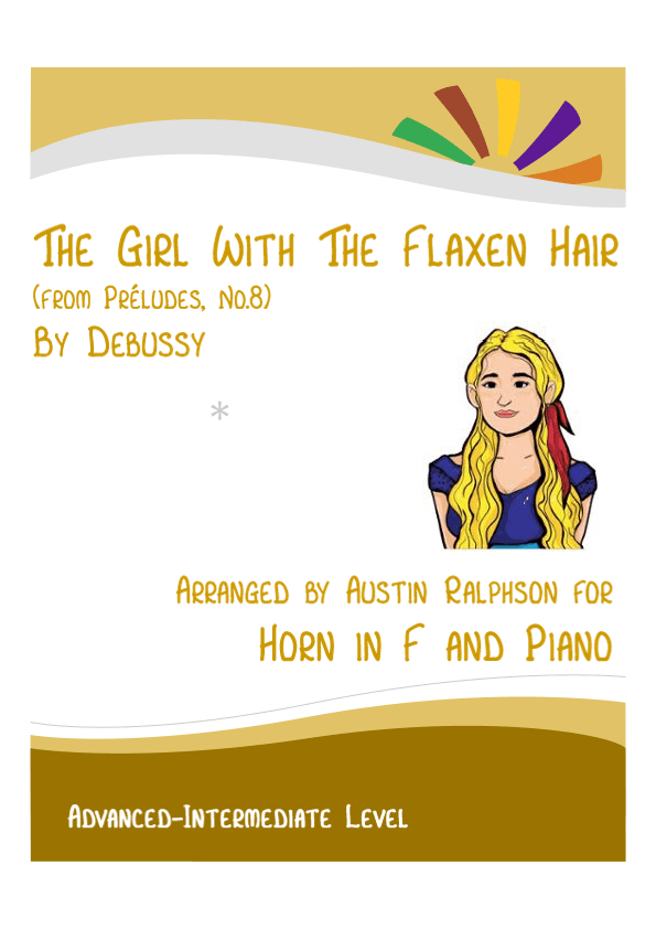 The Girl With The Flaxen Hair (Debussy) - horn in F and piano with FREE BACKING TRACK (arr. Austin Ralphson)