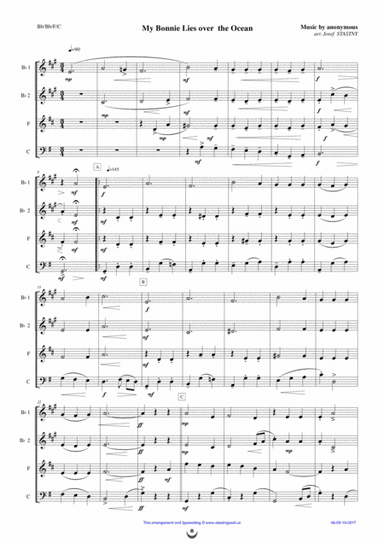 My Bonnie Lies over the Ocean (arr. Josef STASTNY)