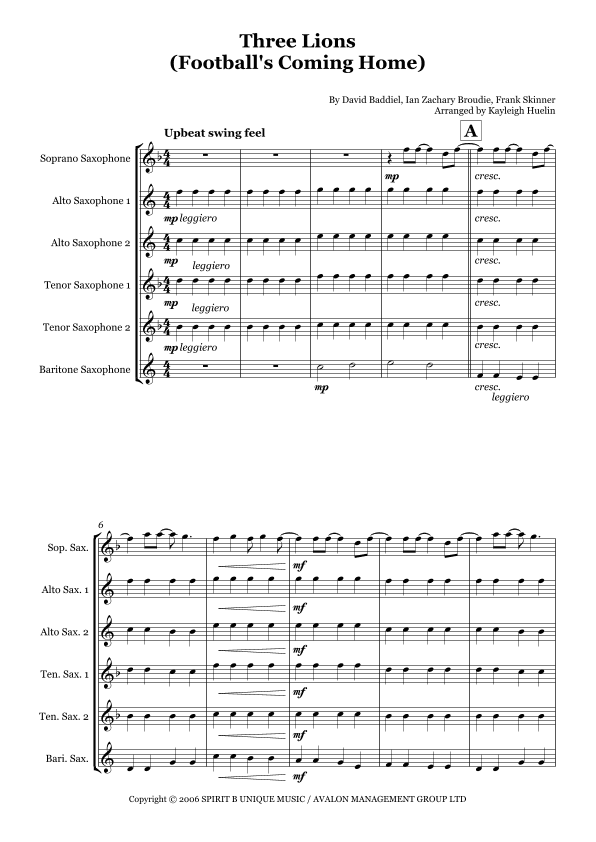 Three Lions (arr. Kayleigh Huelin)