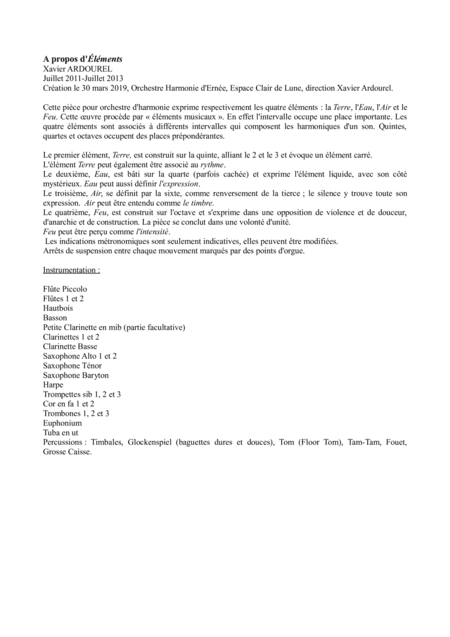 Eléments - Terre - Eau - Air - Feu
