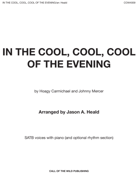 In The Cool, Cool, Cool Of The Evening (arr. Jason A. Heald)
