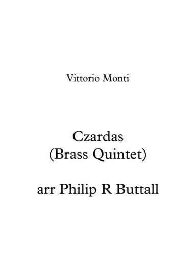 Czardas (Brass Quintet) - Score (arr. Philip R Buttall)