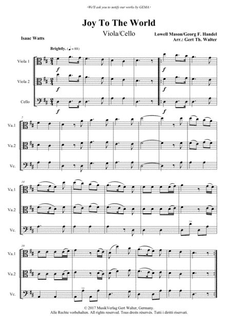 Joy To The World (arr. Gert Th. Walter)