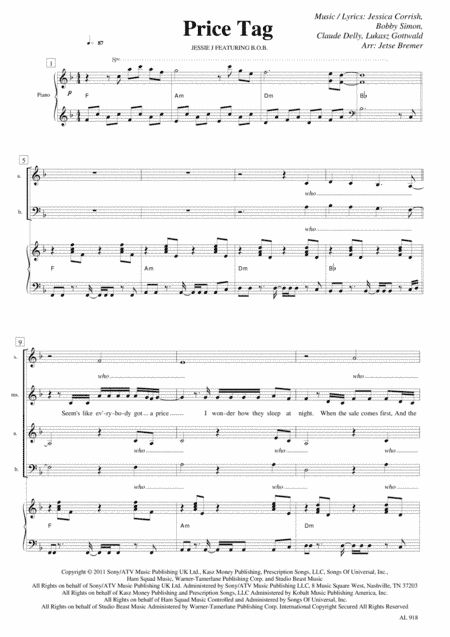 Price Tag (arr. Jetse Bremer)