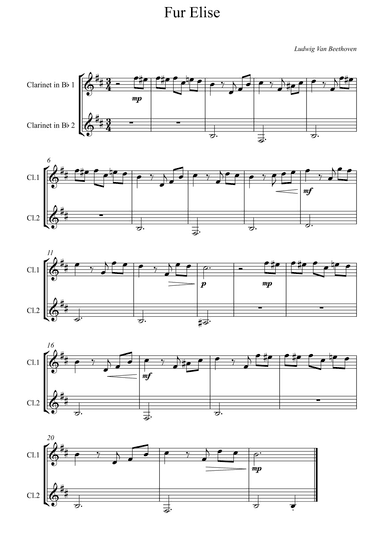 Fur Elise - Beethoven (arr. Wesley S. SIlva)