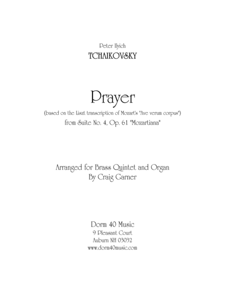 Prayer (Based on "Ave verum corpus") (arr. Craig Garner)