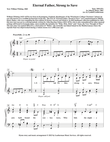Eternal Father, Strong to Save (arr. Lyndell Leatherman)
