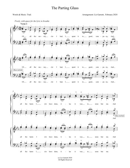 The Parting Glass (arr. Liz Garnett)