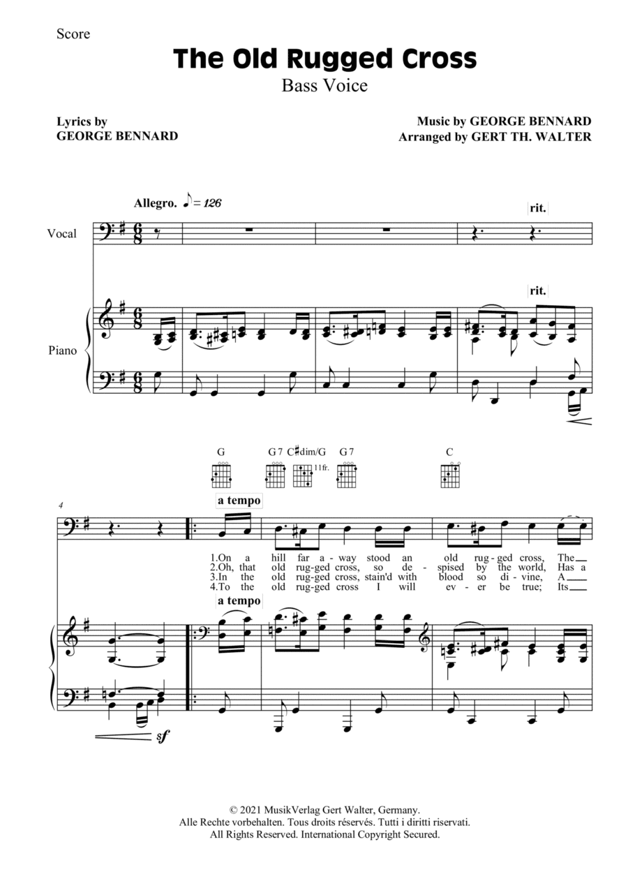 The Old Rugged Cross (arr. Gert Th. Walter)
