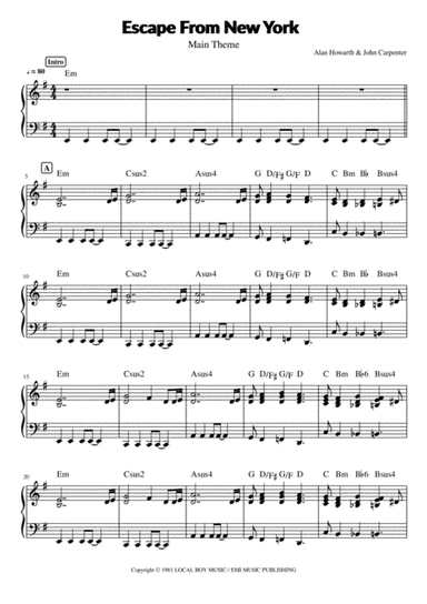 Escape From New York (arr. Pave)