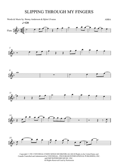 Slipping Through My Fingers (arr. Karen Gueiros)