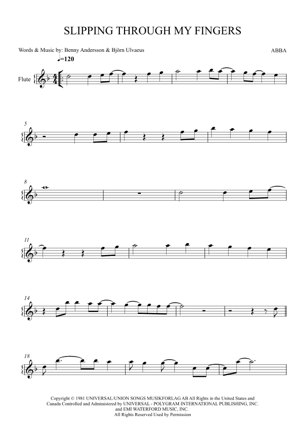 Slipping Through My Fingers (arr. Karen Gueiros)