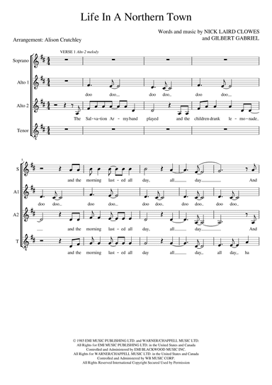 Life In A Northern Town (arr. Alison Crutchley)