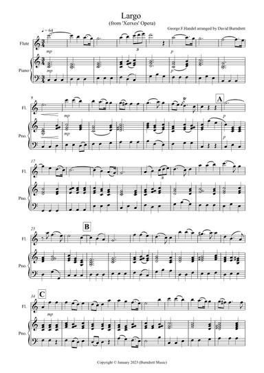 Largo (Handel) for Flute and Piano (arr. David Burndrett)