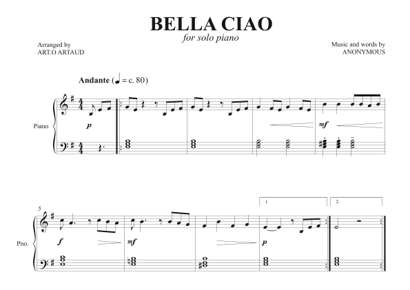 Bella Ciao (arr. Art.o Artaud)