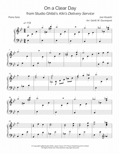 Kiki's Delivery Service (on A Clear Day) (arr. Geritt W. Davenport)