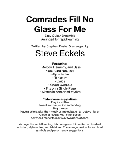 Comrads Fill No Glass For Me (arr. Steve Eckels)
