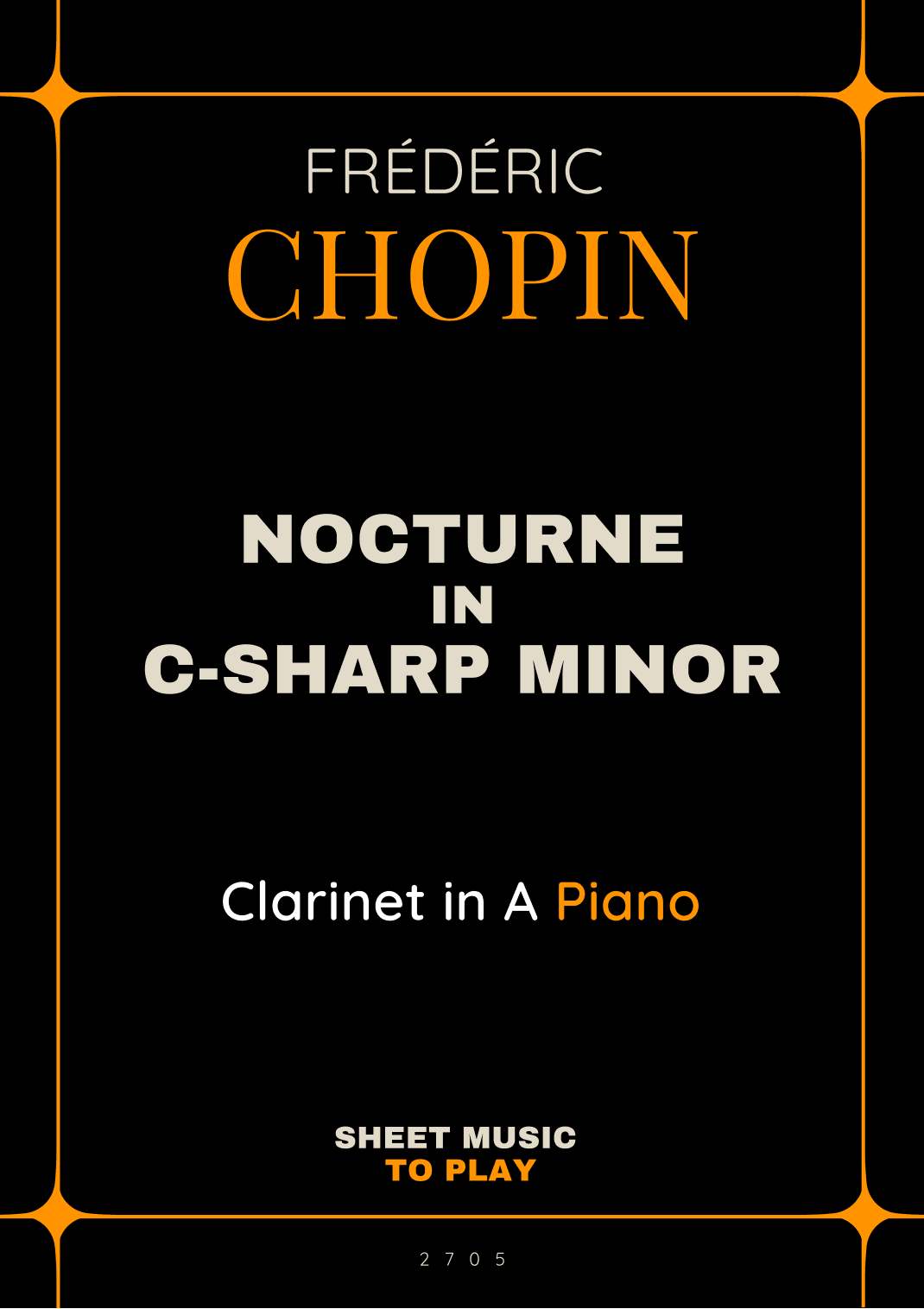 Nocturne No.20 in C-Sharp minor - Clarinet in A and Piano (Full Score and Parts) (arr. César Madeira)
