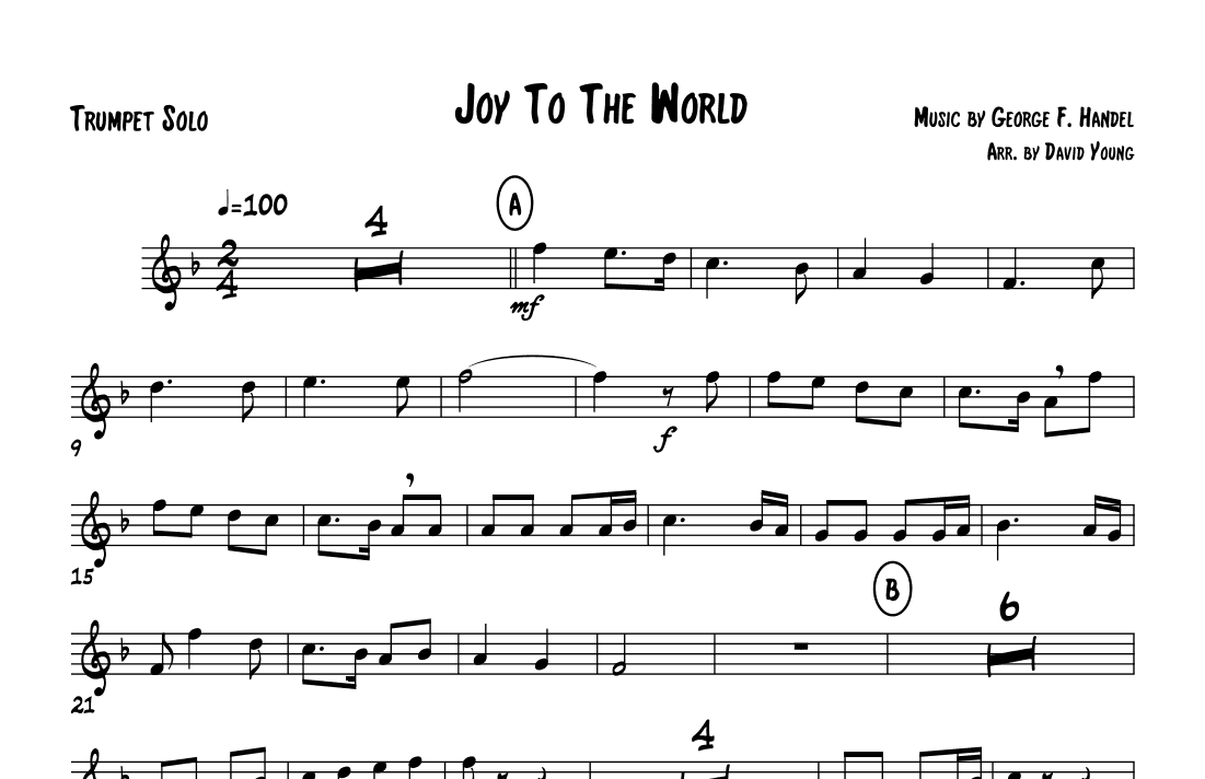 Joy To The World (arr. David W. Young)