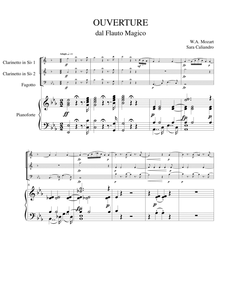 Ouverture dal Flauto Magico (arr. Sara Caliandro)