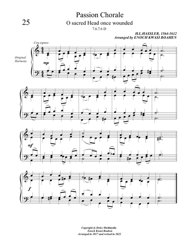 Passion Chorale ( Hymn tune ) (arr. Enoch Kwasi Boahen)