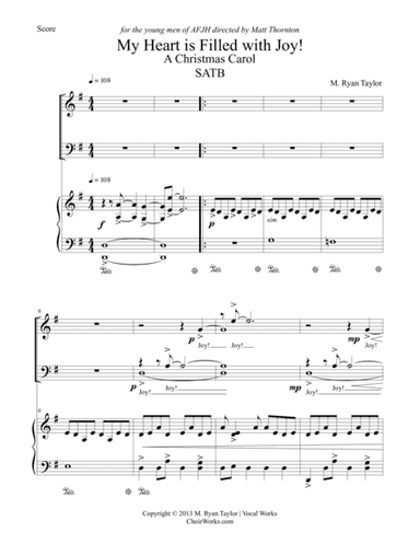 My Heart is Filled with Joy : a Christmas Carol for SATB Choir & Piano