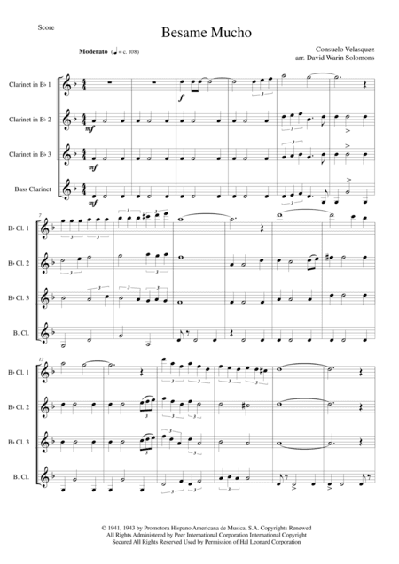 Besame Mucho (Kiss Me Much) (arr. David Warin Solomons)