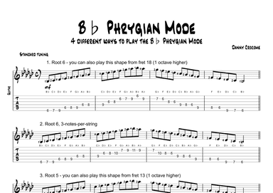Bb Phrygian Mode (4 Ways to Play)
