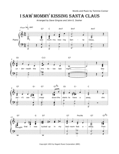 I Saw Mommy Kissing Santa Claus (arr. Dave Gingras, John E. Dosher)