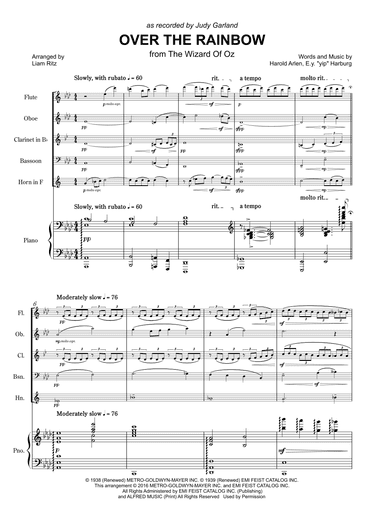 Over The Rainbow (arr. Liam Ritz)