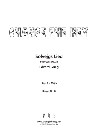 Solvejgs Lied - Bb Major (arr. Change the Key)