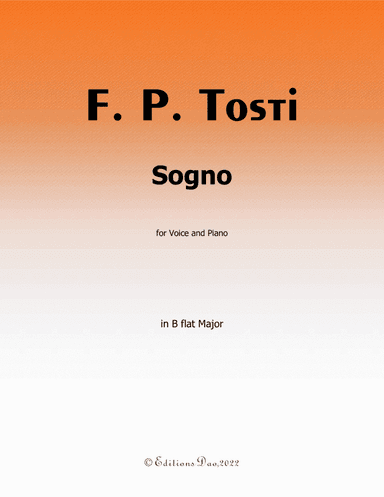 Sogno, by Tosti, in B flat Major (arr. Editions Dao)