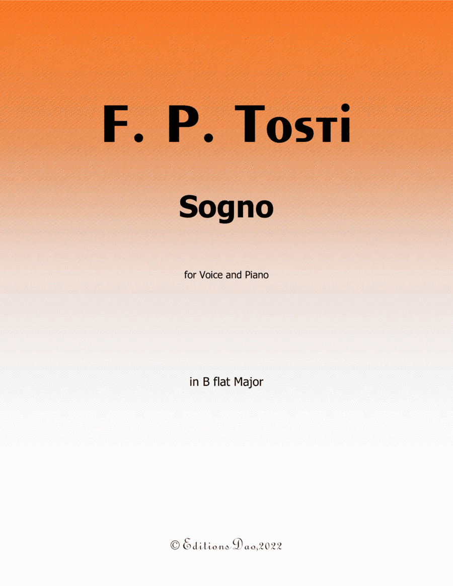 Sogno, by Tosti, in B flat Major (arr. Editions Dao)