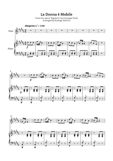 La Donna è Mobile (arr. Rodrigo Faleiros)