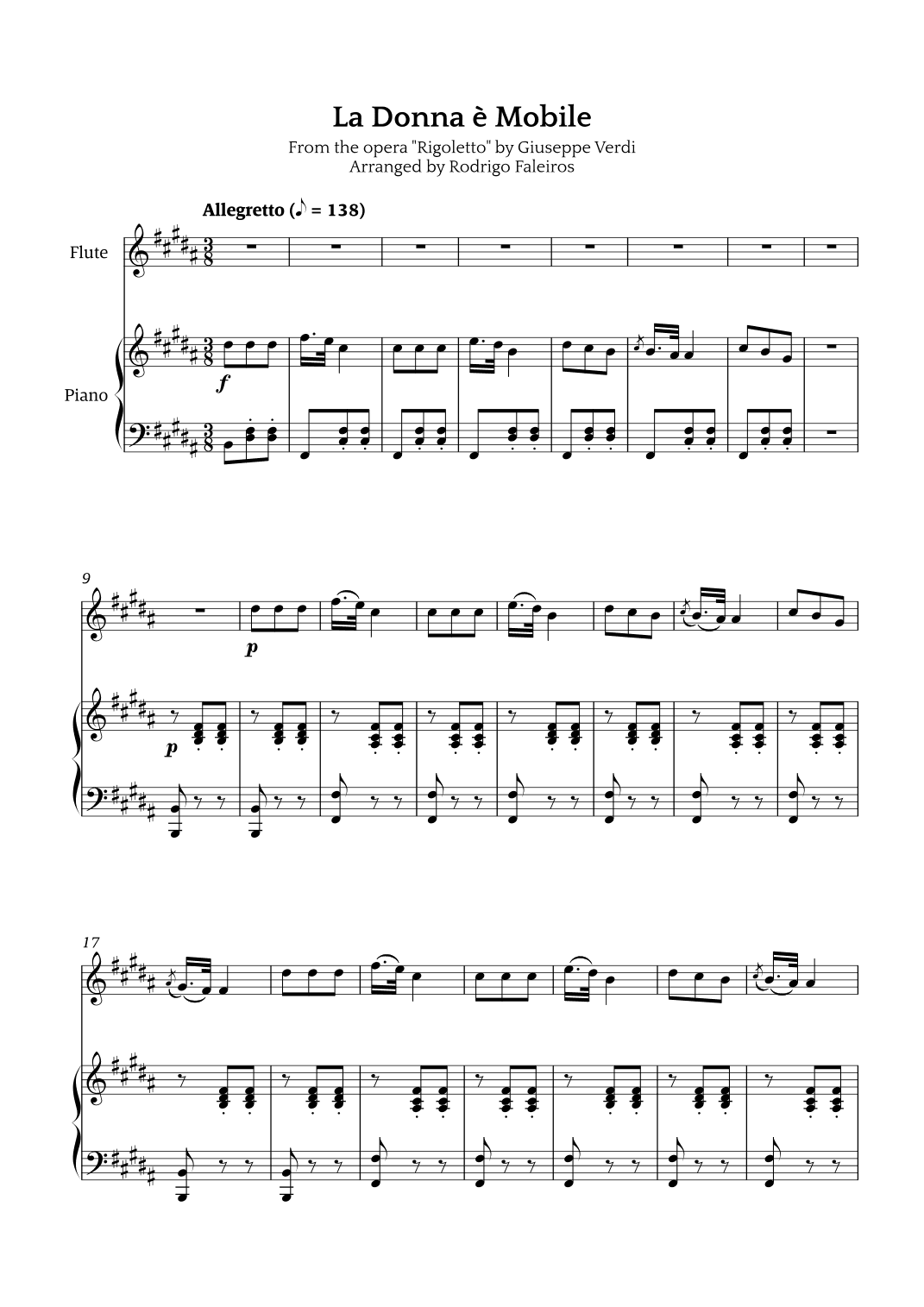 La Donna è Mobile (arr. Rodrigo Faleiros)