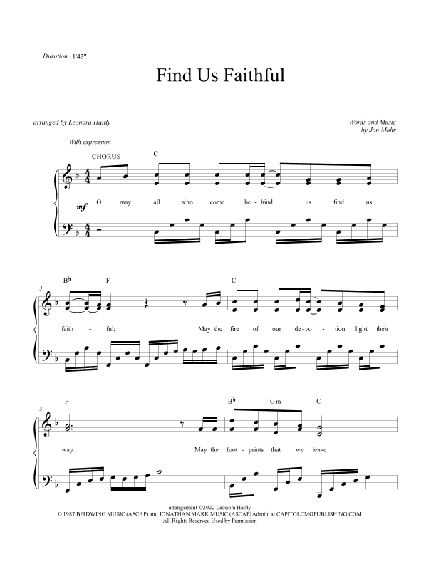 Find Us Faithful (arr. Leonora Hardy)