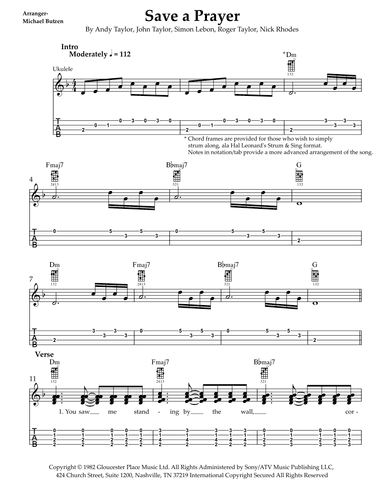 Save A Prayer (arr. Michael Butzen)