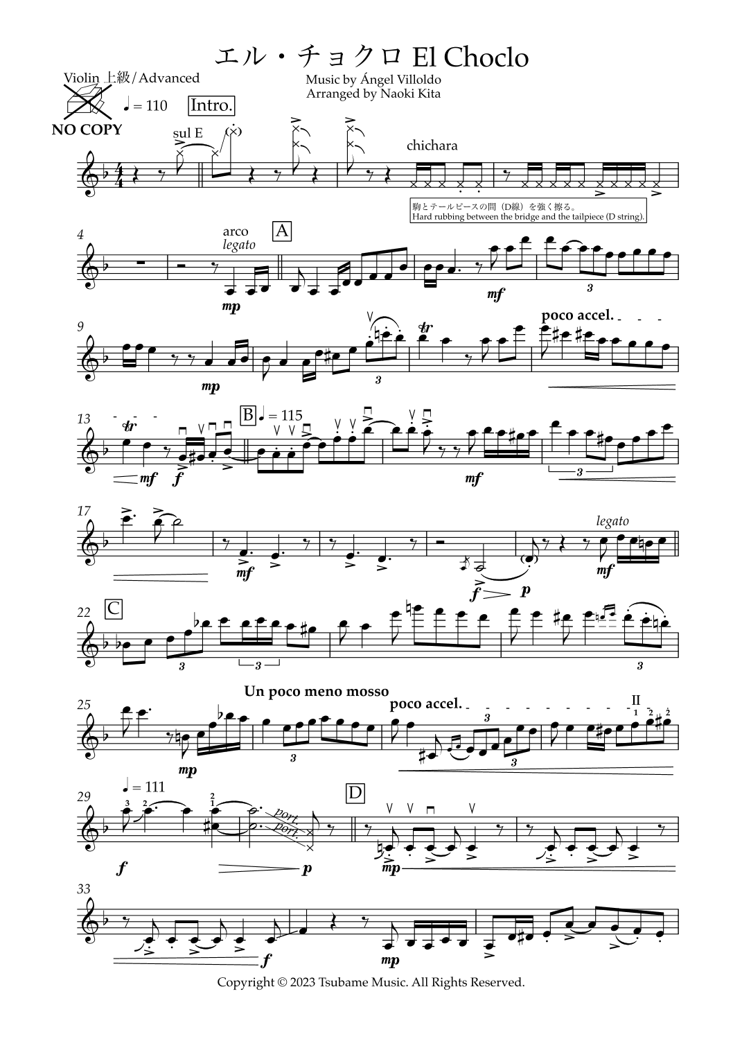 El Choclo for Advanced Violinists (arr. Naoki Kita)