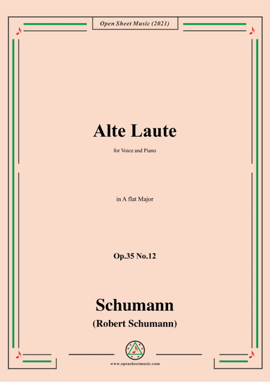 Schumann-Alte Laute,Op.35 No.12,in A flat Major (arr. Open Cloud)