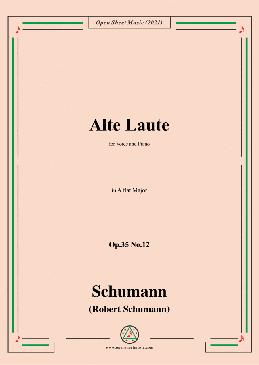 Schumann-Alte Laute,Op.35 No.12,in A flat Major (arr. Open Cloud)