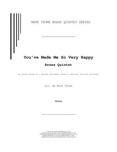 You've Made Me So Very Happy (arr. Mark Thome)