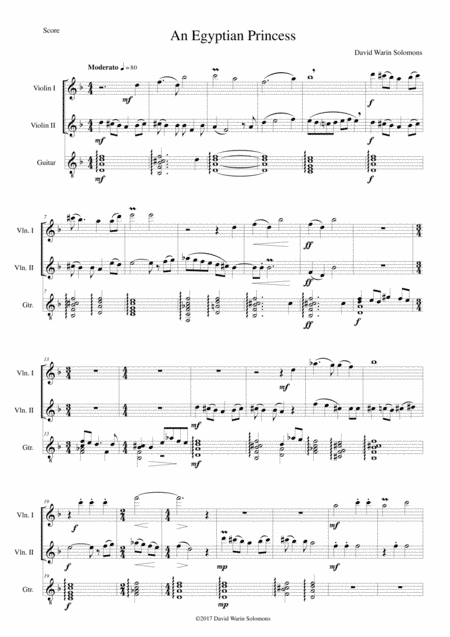 An Egyptian Princess for 2 violins and guitar