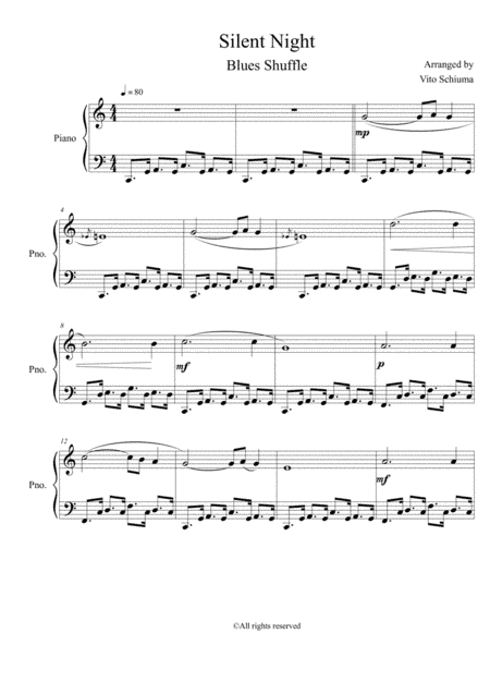 Silent Night - Blues Shuffle for Piano (arr. Vito Schiuma)