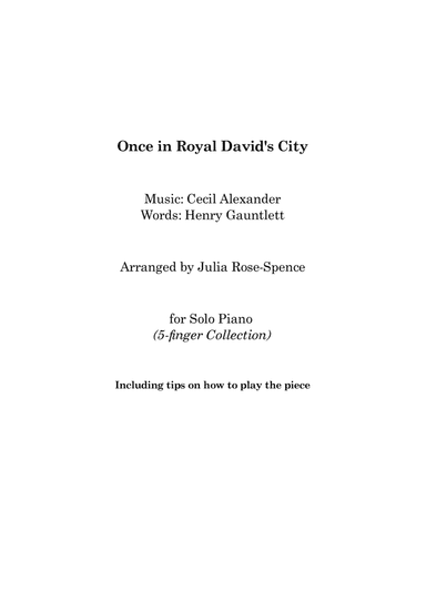 Once in Royal David's City (beginner piano) (arr. Julia Rose-Spence)