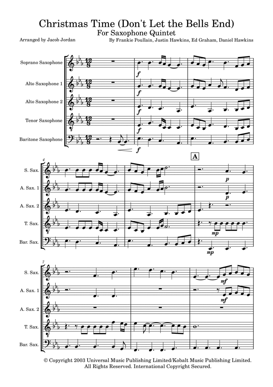 Christmas Time (don't Let The Bells End) (arr. Jacob Jordan)