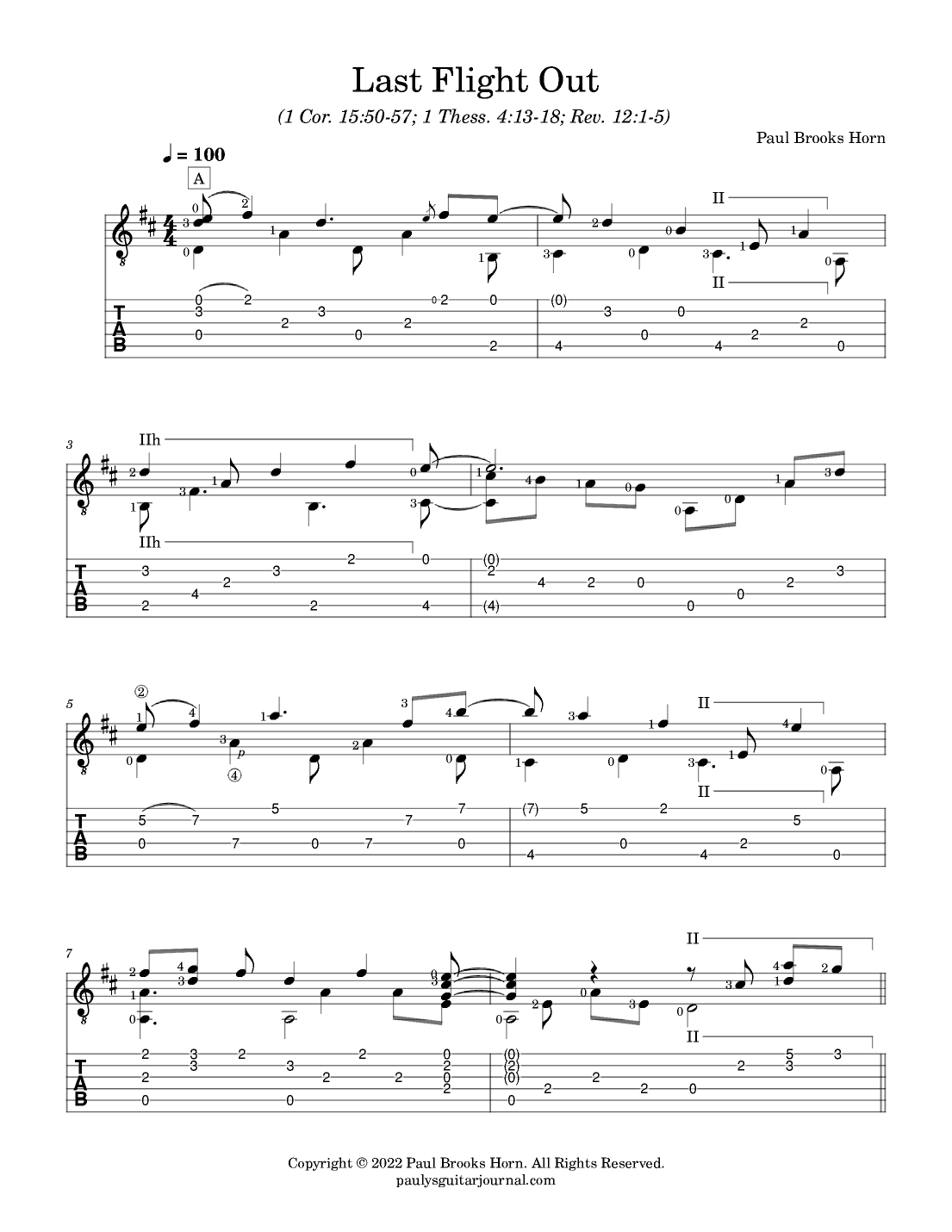 Last Flight Out (Tabs)