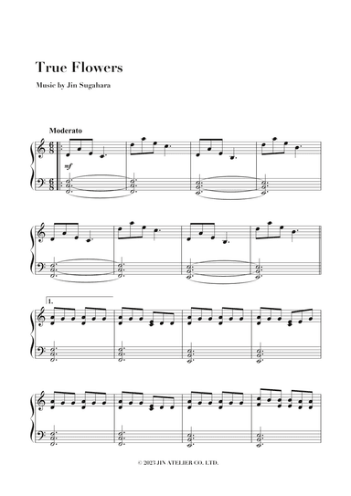 True Flowers - Emotional Piano Solo Sheet Music