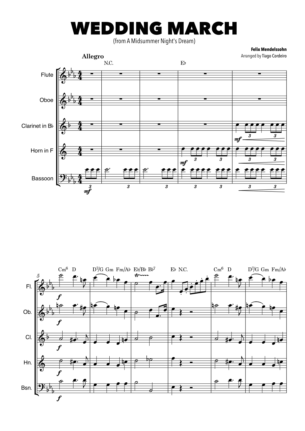 Wedding March (arr. Tiago Cordeiro)