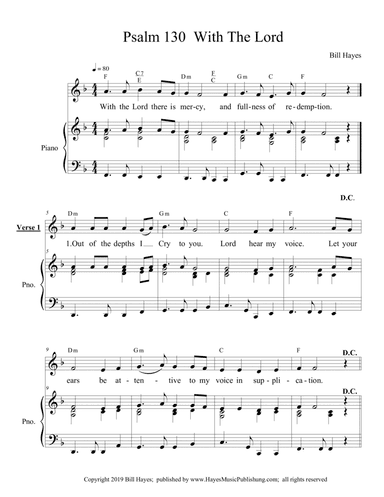 Psalm 130:  With The Lord - piano/vocal