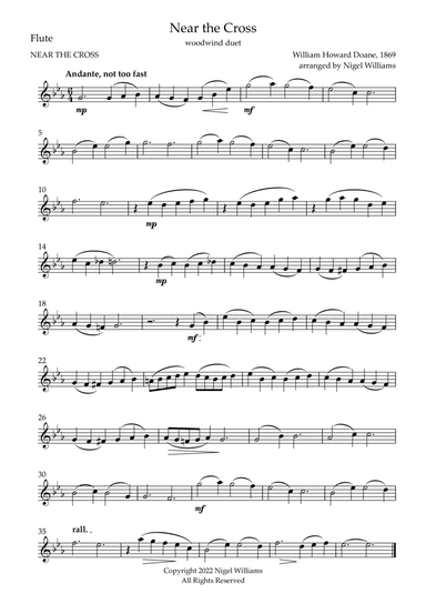 Near the Cross, for Flute and Clarinet Duet (arr. Nigel Williams)